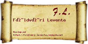 Földvári Levente névjegykártya