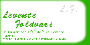 levente foldvari business card